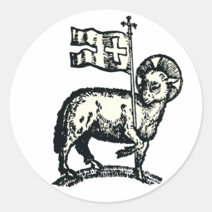 Sticker Rond Agneau de Dieu symbole de la foi chrétienne