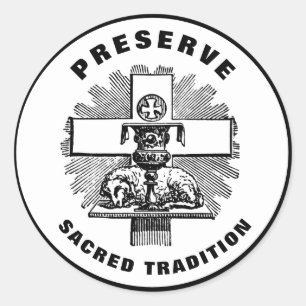 Sticker Rond Agneau sur l'autel Préserver Tradition sacrée Cath