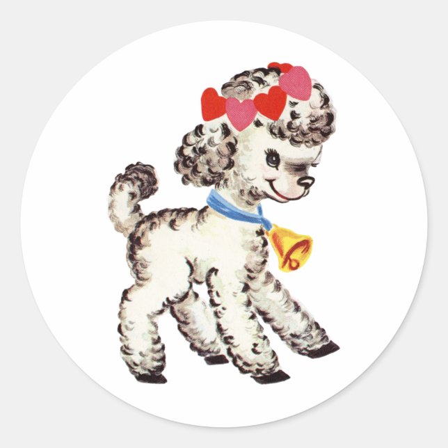 Sticker Rond Agneau vintage (Devant)