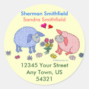 Sticker Rond Agneaux d'amour