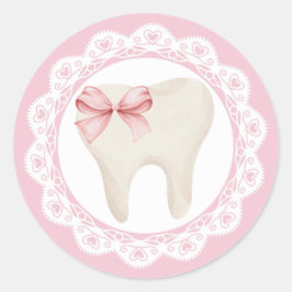 Sticker Rond Agra Hadig - Première dent Arc rose