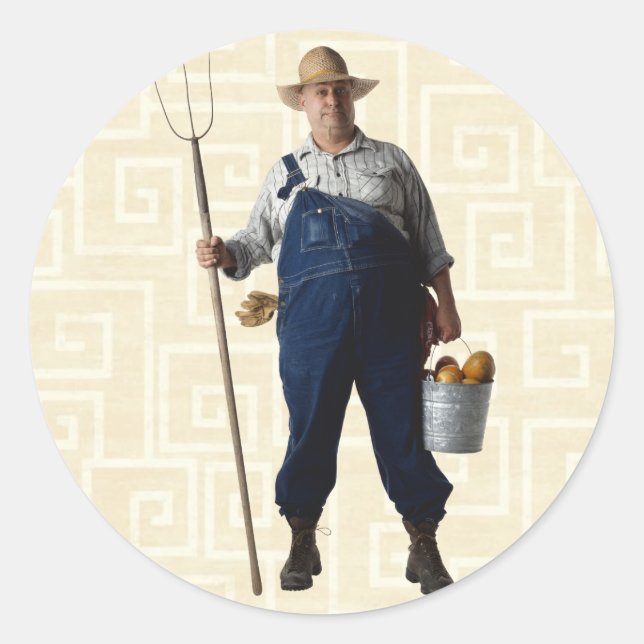 Sticker Rond Agriculteur (Devant)