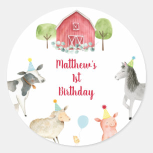 Sticker Rond Agritourisme Barnyard Anniversaire
