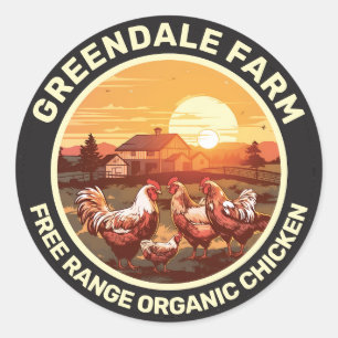 Sticker Rond Agritourisme Poulet frais libre de gamme