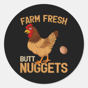 Sticker Rond Agritouriste de poulet à la ferme