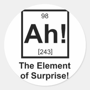 Sticker Rond Ah l'effet de surprise le symbole périodique