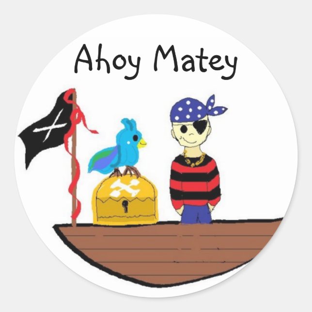 Sticker Rond Ahoy Matey (Devant)