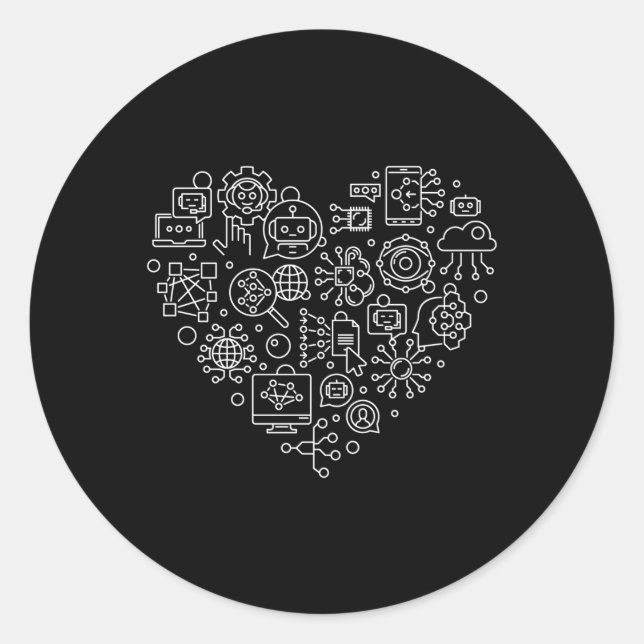 Sticker Rond Ai Cbot He Ificial Intelligence Robot Expert (Devant)