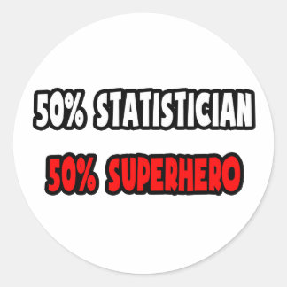 Sticker Rond Aidant Statistician ... Half Superhero
