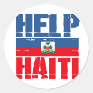 STICKER ROND AIDER HAITI FLAG