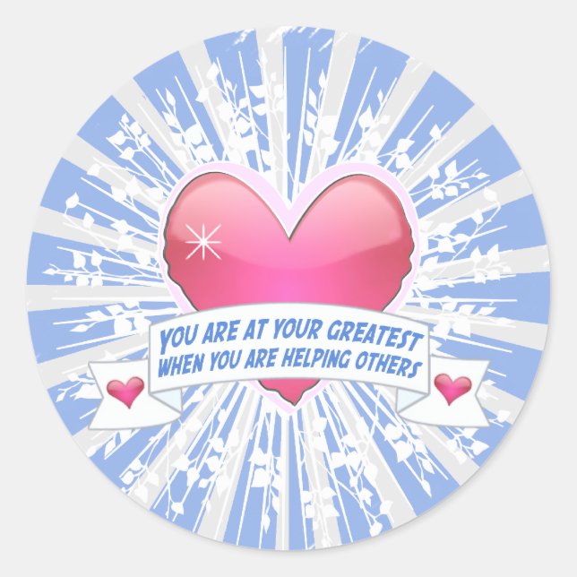 Sticker Rond Aider les autres (Devant)