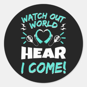 Sticker Rond Aides auditives de sensibilisation Implant Asl