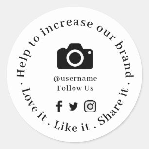 Sticker Rond Aidez notre croissance   Les abonnés des médias so
