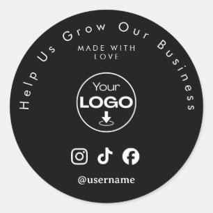 Sticker Rond Aidez-nous à développer votre entreprise Abonnés