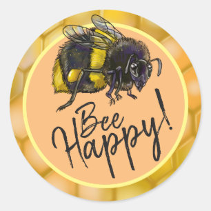 Sticker Rond Aie Du Bonheur ! Bumblebee
