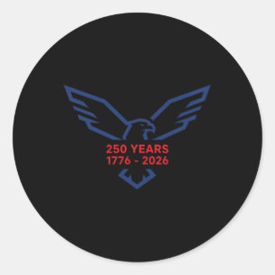 Sticker Rond Aigle 250 Ans 1776-2026 250e Anniversaire Minimali