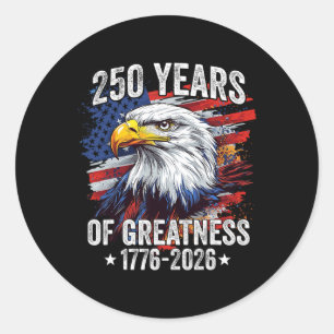 Sticker Rond Aigle 250 Ans Américain 1776 2026 250e Naissance É