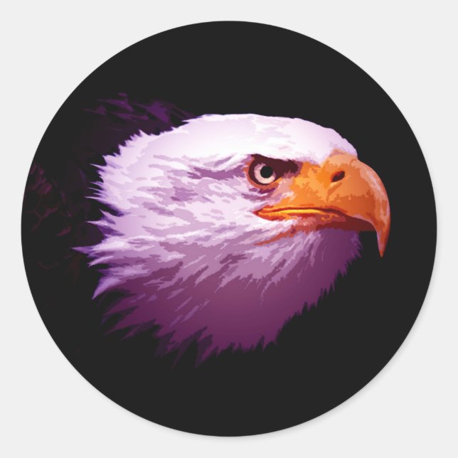 Sticker Rond Aigle à tête blanche américaine (Devant)