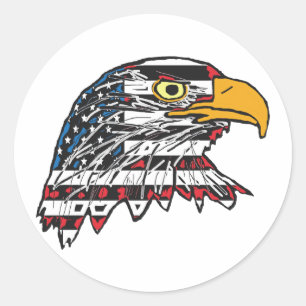 Sticker Rond aigle américain