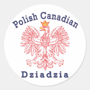 Sticker Rond Aigle canadien polonais Dziadzia