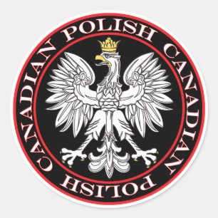 Sticker Rond Aigle canadienne polonaise ronde