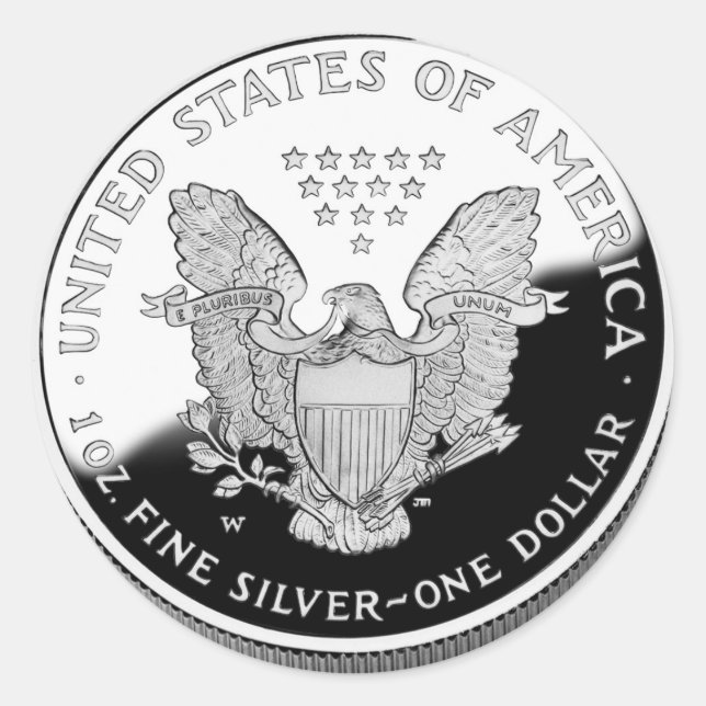 Sticker Rond Aigle d'argent américain 1 dollar (Devant)