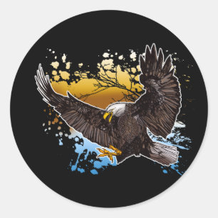 Sticker Rond Aigle de Bald