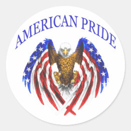 Sticker Rond Aigle de la fierté américaine