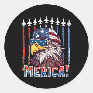Sticker Rond Aigle de Merica 4 juillet Aigle de liberté patriot