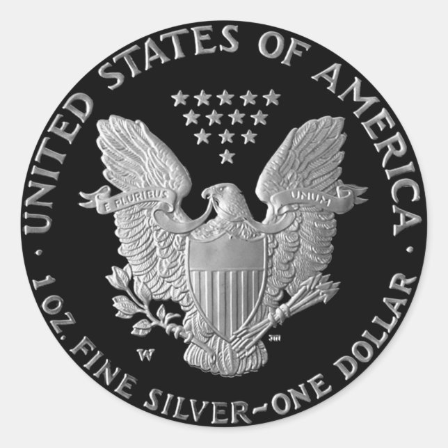 Sticker Rond Aigle en argent Liberty "Tails" (Devant)