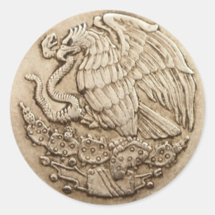 Sticker Rond aigle mexicain