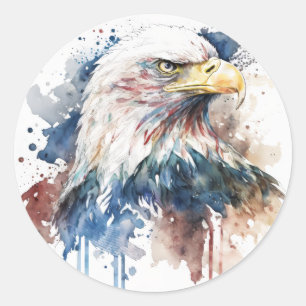 Sticker Rond Aigle patriotique