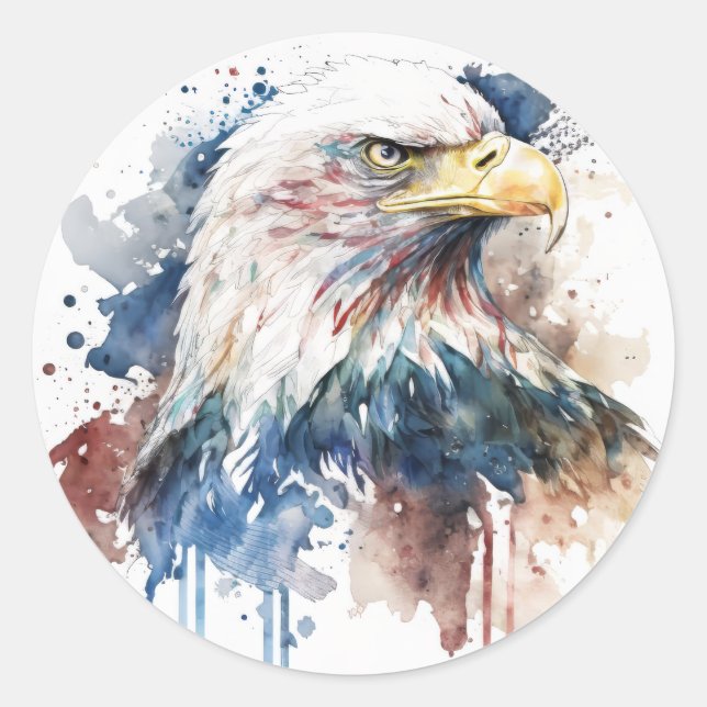 Sticker Rond Aigle patriotique (Devant)