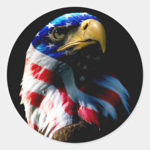 Sticker Rond Aigle patriotique