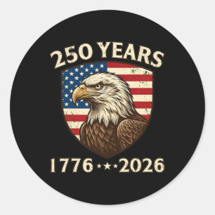 Sticker Rond Aigle patriotique des États-Unis 250e anniversaire