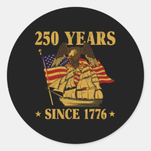 Sticker Rond Aigle patriotique du drapeau américain 250 ans dep