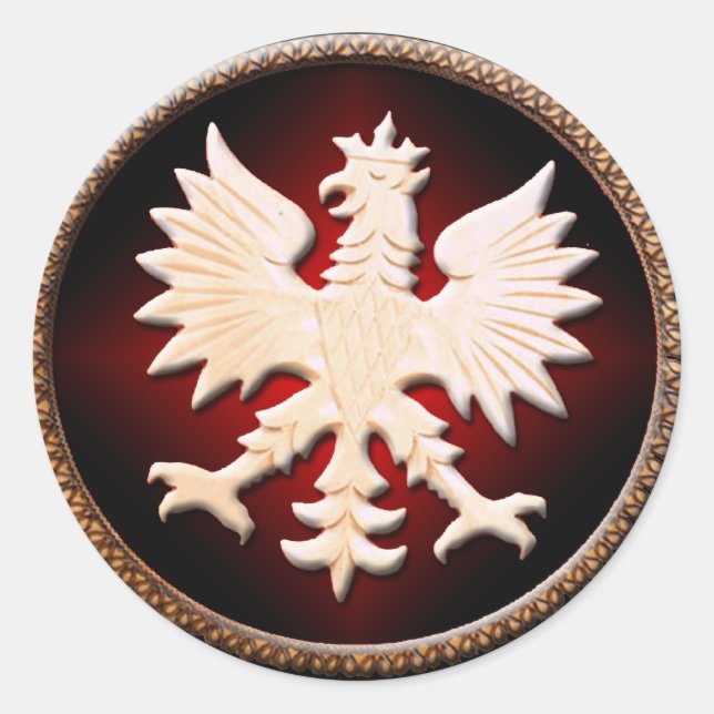 Sticker Rond Aigle polonais Vintage (Devant)