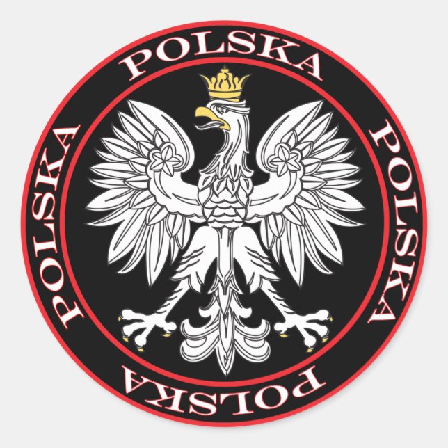 Sticker Rond Aigle rond Polska (Devant)