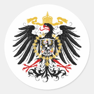 Sticker Rond Aigle rouge prussien Noir et Or