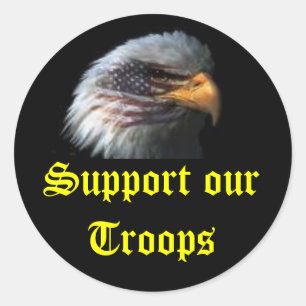 Sticker Rond Aigle, Soutien à nos troupes