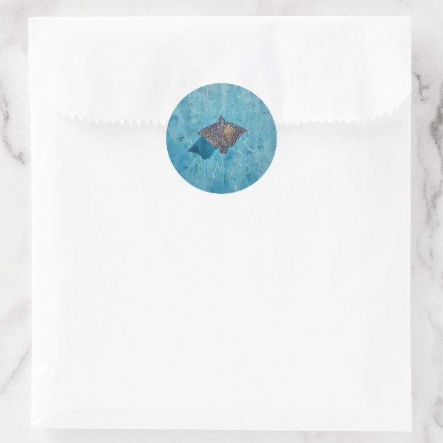 Sticker Rond Aigle tacheté - Océan (Sac)