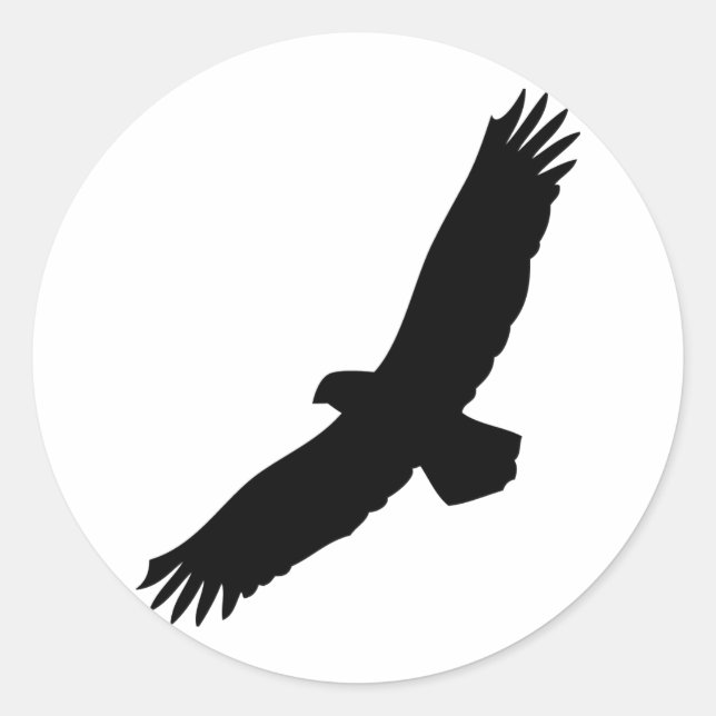 Sticker Rond aigle volant noir (Devant)