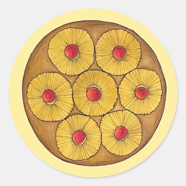 Sticker Rond Aiguille À L'Arrière Du Gâteau Cerises Cuisine Des (Devant)