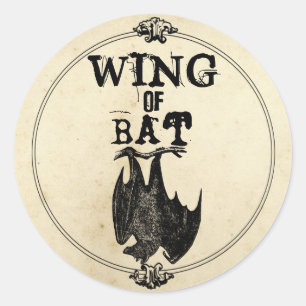 Sticker Rond Aile de chat Antique Halloween Spell