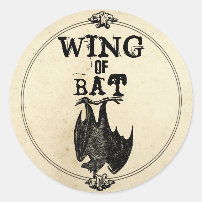 Sticker Rond Aile de chat Antique Halloween Spell (Devant)