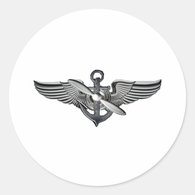 Sticker Rond ailes pilotes maritimes (Devant)