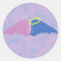 Ailes roses et bleues avec halo