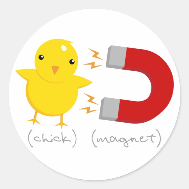 Sticker Rond Aimant de poussin ! (Devant)