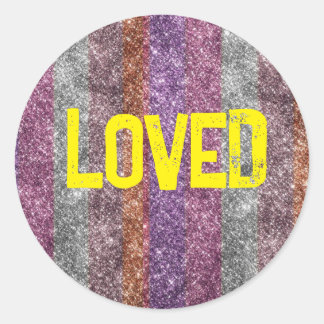 Sticker Rond aimé paillettes