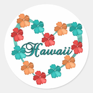 Sticker Rond Aimer Hawaii